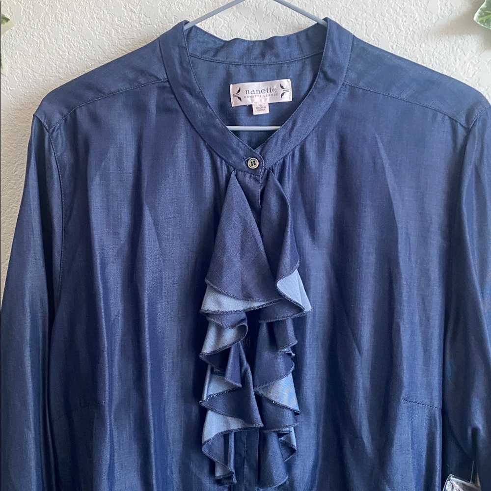 Nanette Lepore Navy Blue Womens Top Blouse